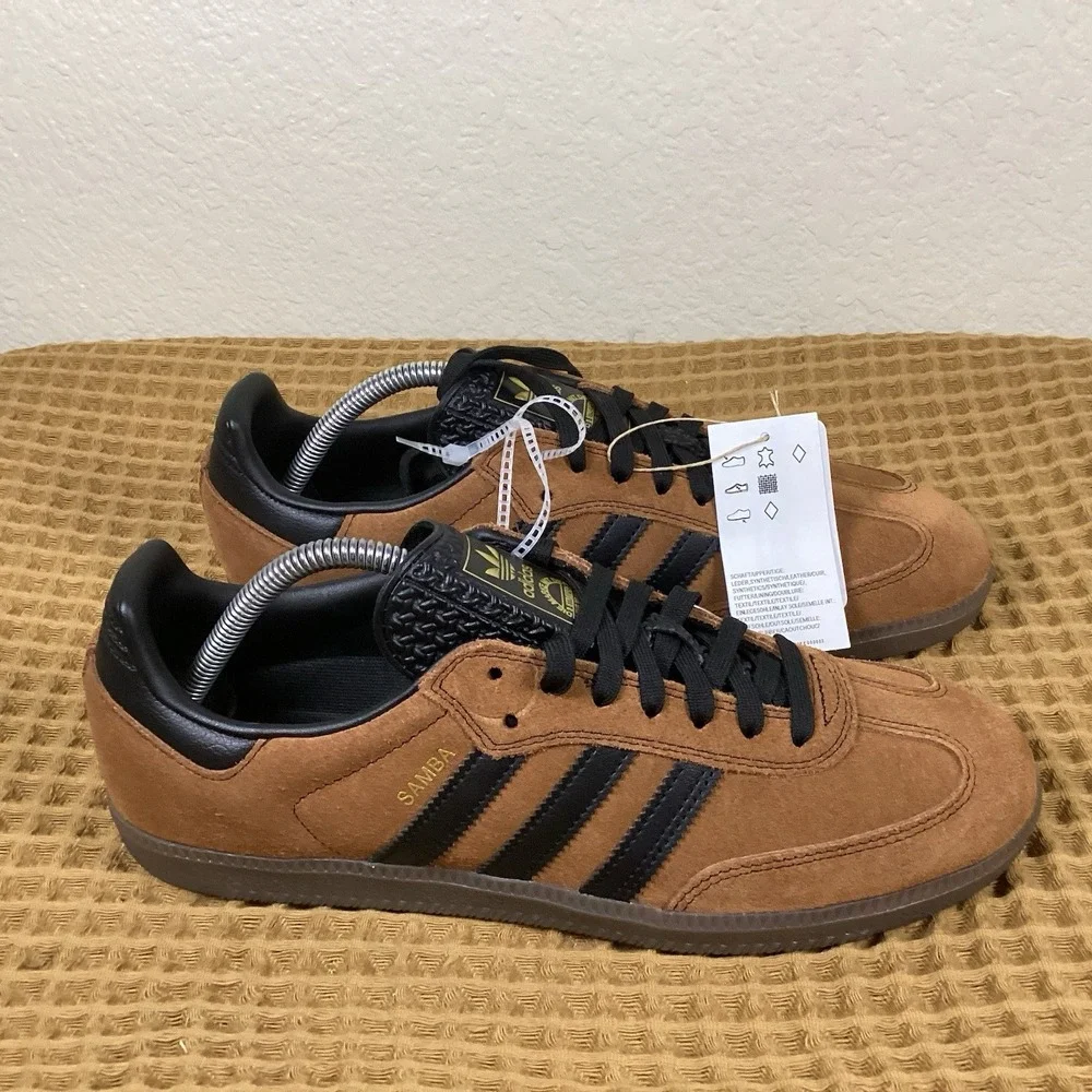 adidas Originals Samba ADV Mens Sz 9.5 Dusky Bronze Core Black Gum HQ9286
